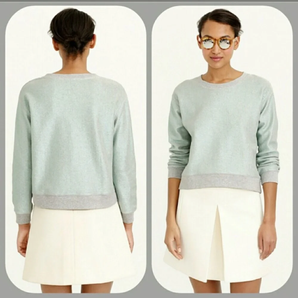 • J. Crew • Metallic Scoop Neck Gray Sweatshirt S